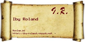 Iby Roland névjegykártya